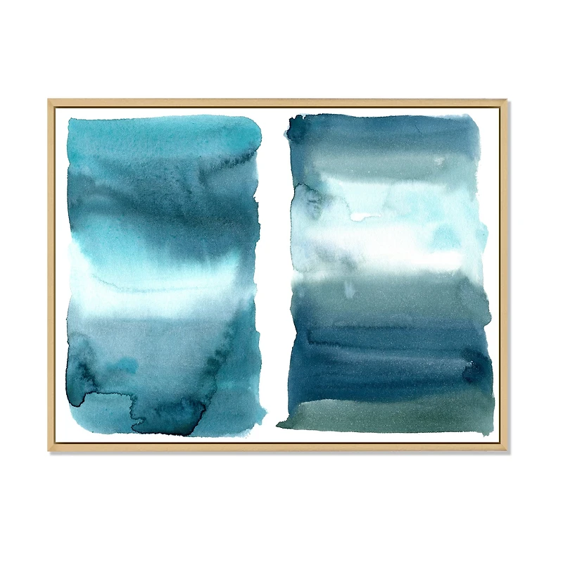 Ocean Blue Aquatic Abstract Impression I Canvas Wall Art Print