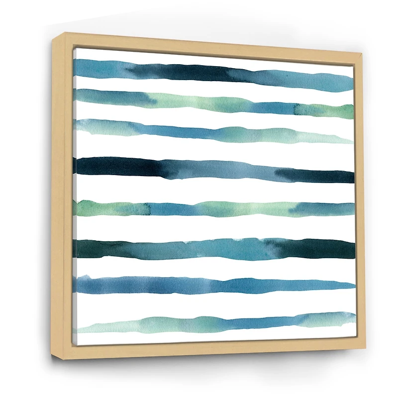 Aquatic Dark Blue Verticals Canvas Wall Art Print