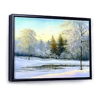 Green Trees Beautiful Winter Landscape Wall Art