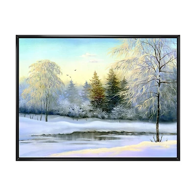 Green Trees Beautiful Winter Landscape Wall Art