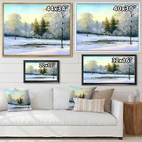 Green Trees Beautiful Winter Landscape Wall Art