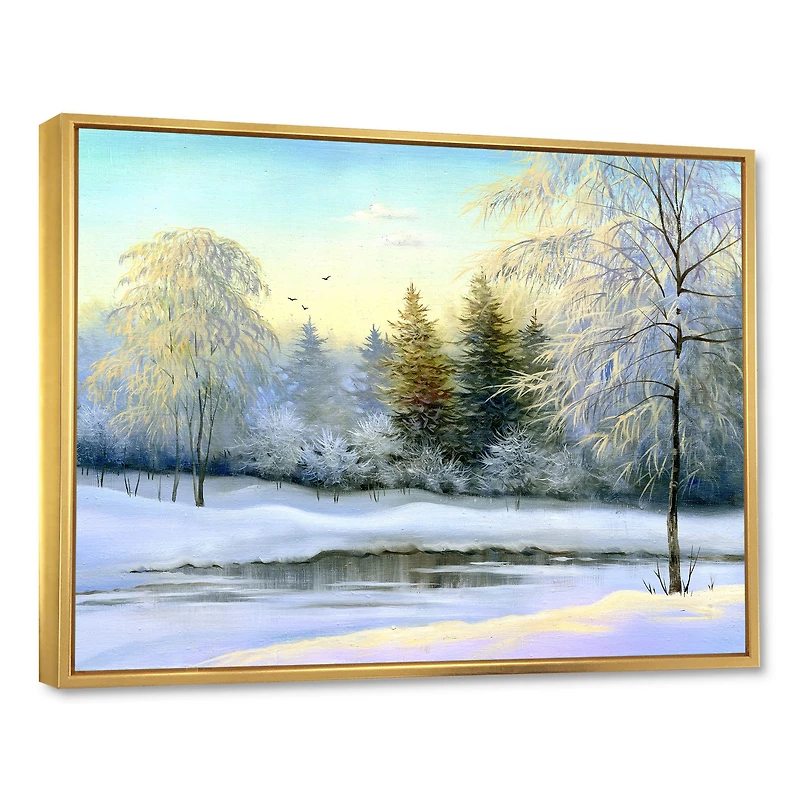 Green Trees Beautiful Winter Landscape Wall Art