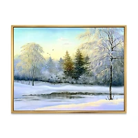 Green Trees Beautiful Winter Landscape Wall Art