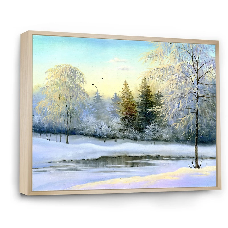 Green Trees Beautiful Winter Landscape Wall Art