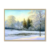 Green Trees Beautiful Winter Landscape Wall Art