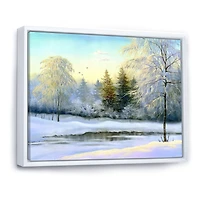 Green Trees Beautiful Winter Landscape Wall Art