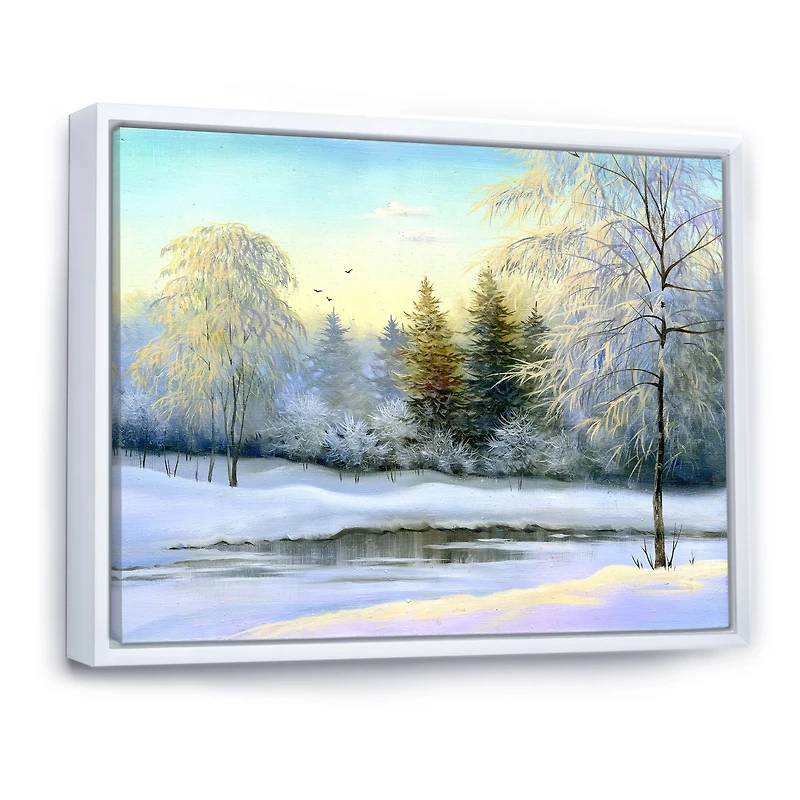 Green Trees Beautiful Winter Landscape Wall Art