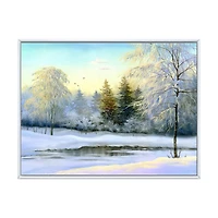 Green Trees Beautiful Winter Landscape Wall Art