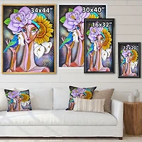 Cubist Girl Portrait Canvas Wall Art Print