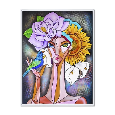 Cubist Girl Portrait Canvas Wall Art Print