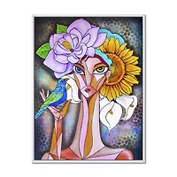 Cubist Girl Portrait Canvas Wall Art Print