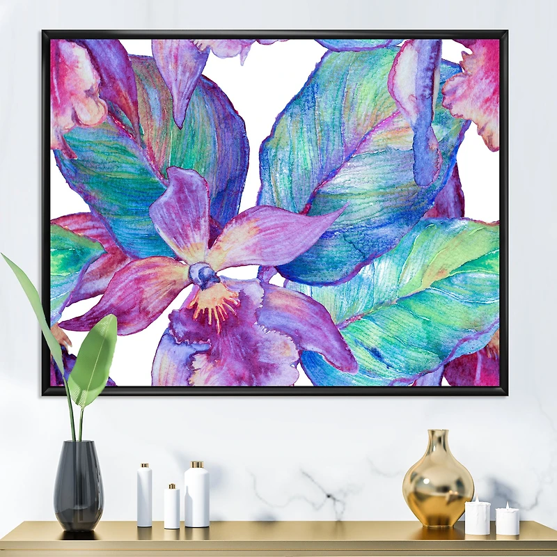 Orchid Seamless Pattern Canvas Wall Art Print