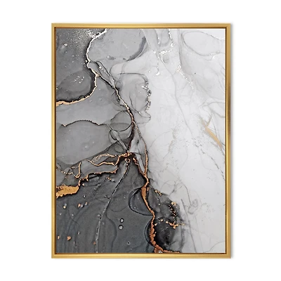 Delicate and Grey Drops Canvas Wall Art Print