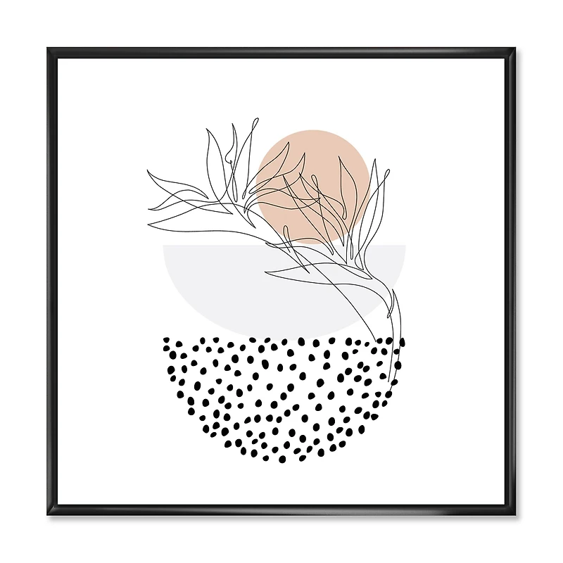 Abstract One Line Art Tropical Flower Canvas Wall Print