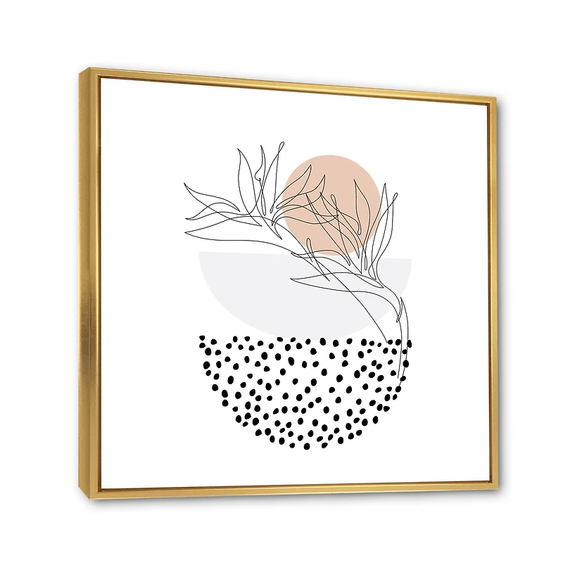 Abstract One Line Art Tropical Flower Canvas Wall Print
