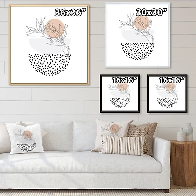 Toile imprimée « Abstract One Line Art Tropical Flower »