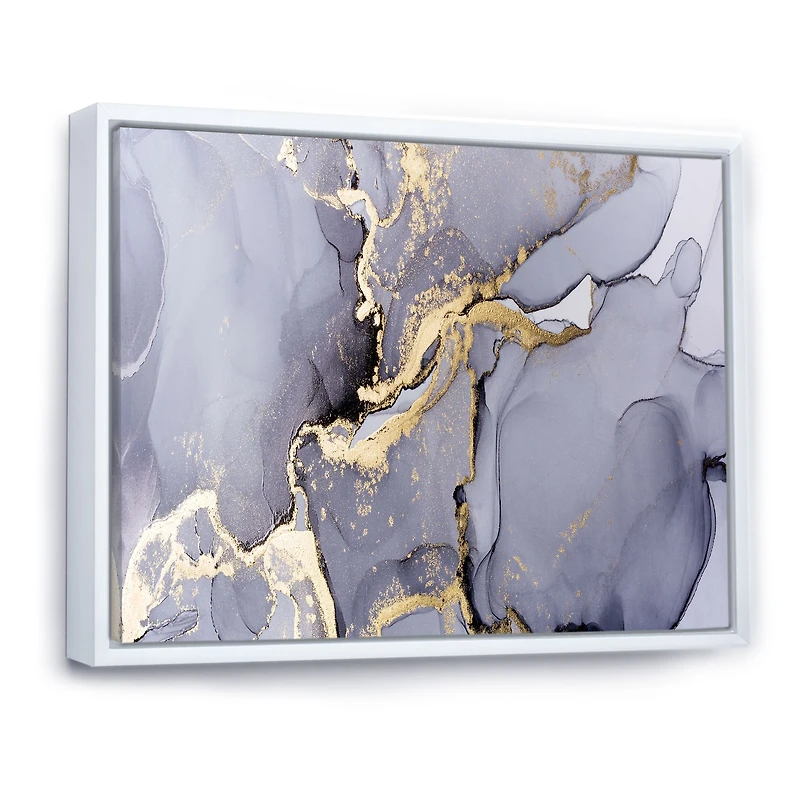 Toile imprimée « Closeup of Black and Golden Abstract Marble Texture