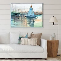 Toile imprimée « A Sailboat Marina with Some Yachts