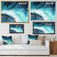 Navy Blue Ocean Waves with White Seafoam I Canvas Wall Art Print