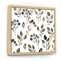Illustration of Brown Simple Leaves  Canvas Wall Art Print