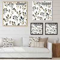 Illustration of Brown Simple Leaves  Canvas Wall Art Print