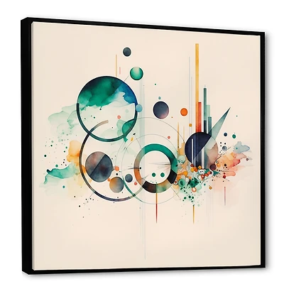 Multi-Color Watercolor Geometric Art Wall