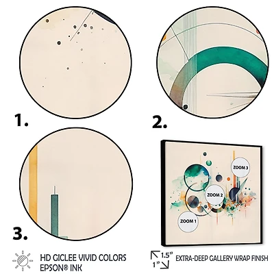 Multi-Color Watercolor Geometric Art Wall