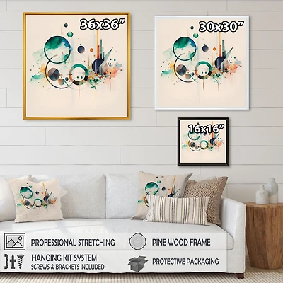 Multi-Color Watercolor Geometric Art Wall