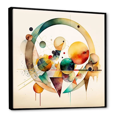 Multi-Color Watercolor Geometric Art IV Wall