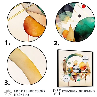 Multi-Color Watercolor Geometric Art IV Wall