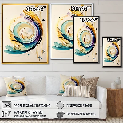 Colorful Watercolor Spiral Wall Art