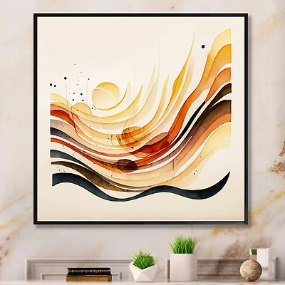 Burnt Orange Waves Abstract IV Wall Art
