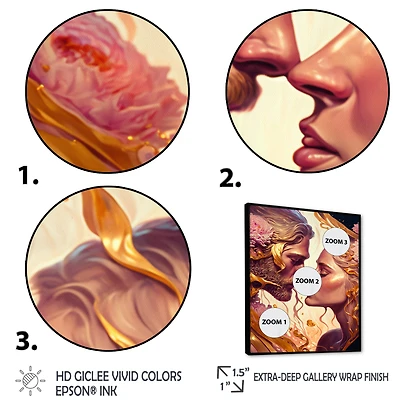 Gold And Pink Couple Art Wall