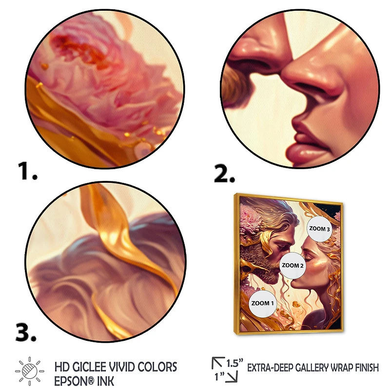 Gold And Pink Couple Art Wall