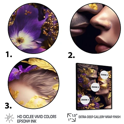 Loving Couple Floral Design I Wall Art