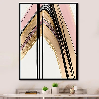 Minimalism Pink And Gold Cubic Fusion V Wall Art
