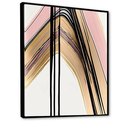 Minimalism Pink And Gold Cubic Fusion V Wall Art