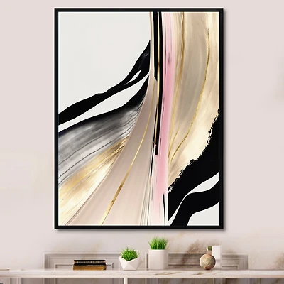 Minimalism Pink And Gold Cubic Fusion VII Wall Art