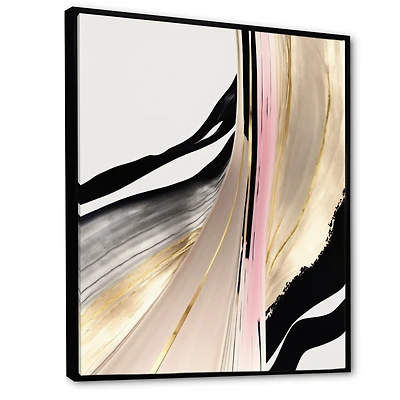 Minimalism Pink And Gold Cubic Fusion VII Wall Art