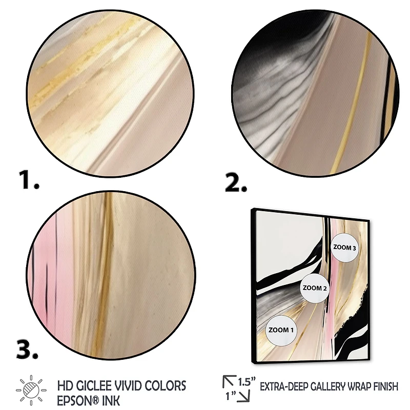Minimalism Pink And Gold Cubic Fusion VII Wall Art
