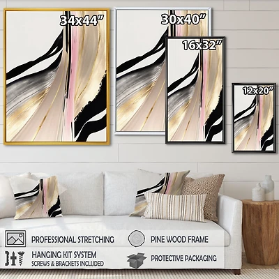 Minimalism Pink And Gold Cubic Fusion VII Wall Art