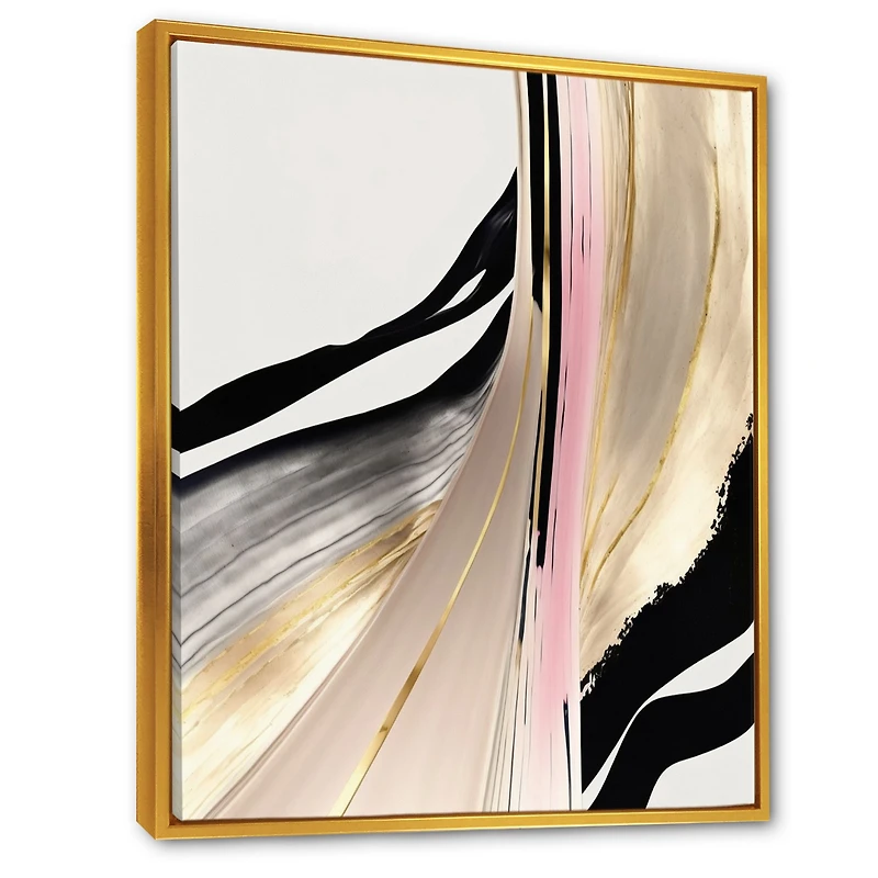 Minimalism Pink And Gold Cubic Fusion VII Wall Art