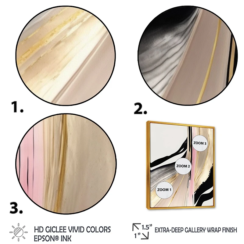 Minimalism Pink And Gold Cubic Fusion VII Wall Art