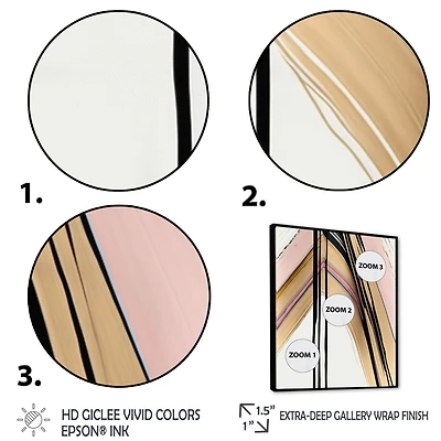 Minimalism Pink And Gold Cubic Fusion IX Wall Art