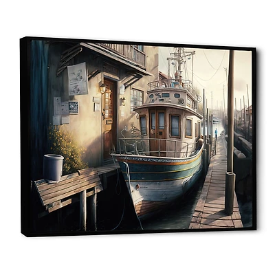 Rustic Port With A Fishing Boat IV Wall Art