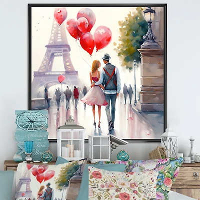 Couples Love Paris Wall Art