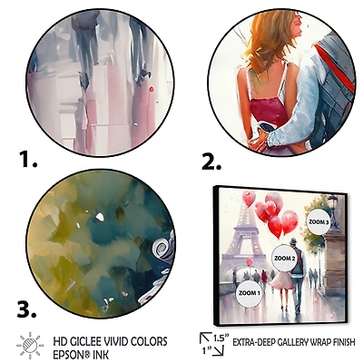 Couples Love Paris Wall Art