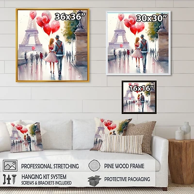 Couples Love Paris Wall Art