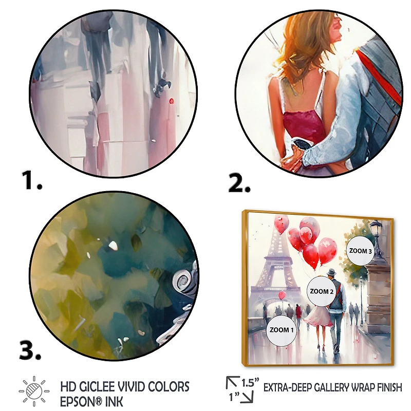 Couples Love Paris Wall Art