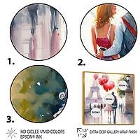 Couples Love Paris Wall Art